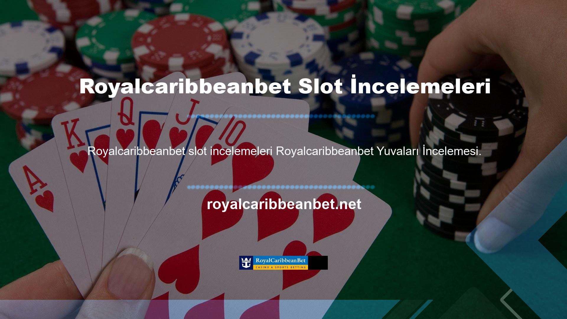 Casino bölümü, kullanıcılarına slot makinesi oyunları sunar